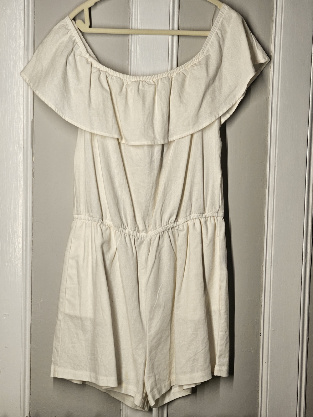 Ci Sono White Off-the-Shoulder Romper